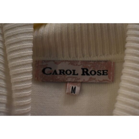 Women's Carol Rose Tan Gray Cream Color Block Turtleneck Sweater Size M - Picture 5 of 8